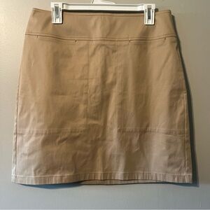 MAX MARA Made In Italy Size 12 Khaki Cotton Blend Skirt Knee Length Pockets